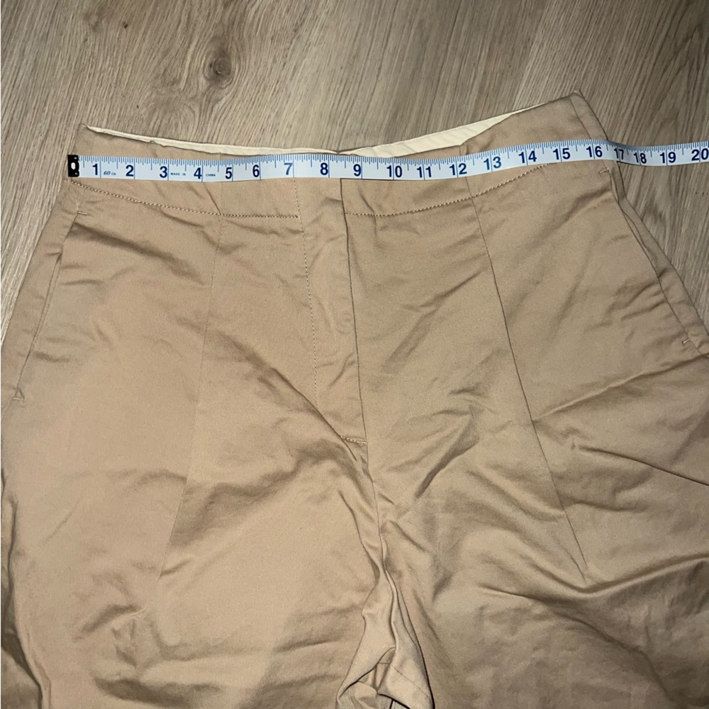 Zara Tan High Waisted Pleated Ankle Pants Size L - Picture 5 of 14